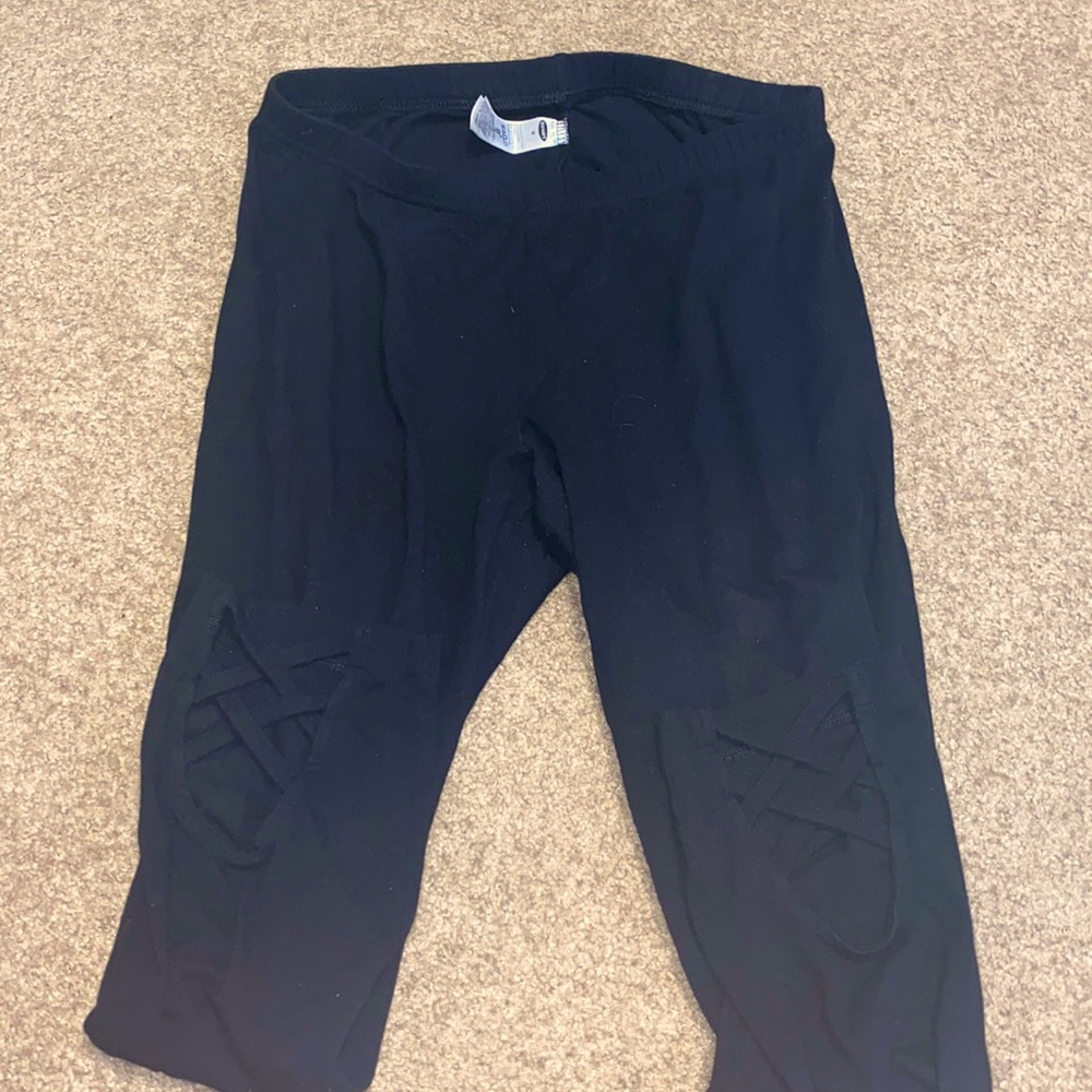 Medium Old Navy ankle crop braided bottom leggings